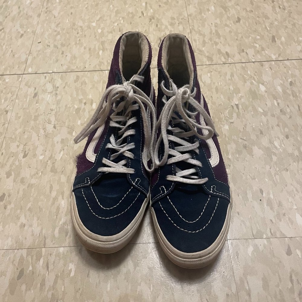 Purple and Blue High Top Vans